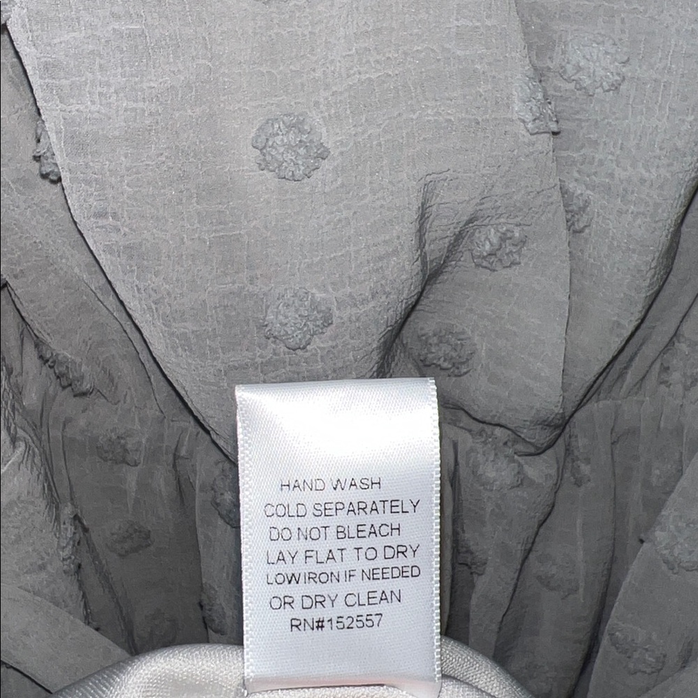 Baltic Born Swiss Dot Long Sleeve Midi Dress Size M In Gray - Picture 12 of 12